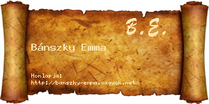 Bánszky Emma névjegykártya