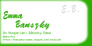 emma banszky business card